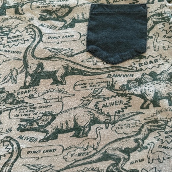Eighty Eight- Dinosaur Print Kids Shirt with Pocket Size 4 - Picture 2 of 3